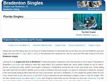 Tablet Screenshot of bradentonsingles.com